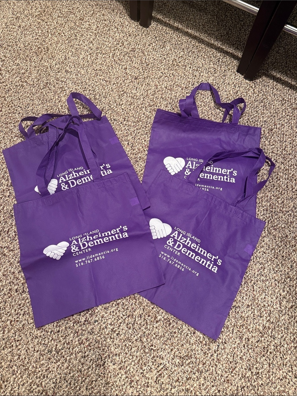Purple Re-Usable Alzheimer’s & Dementia Tote bag (4)
